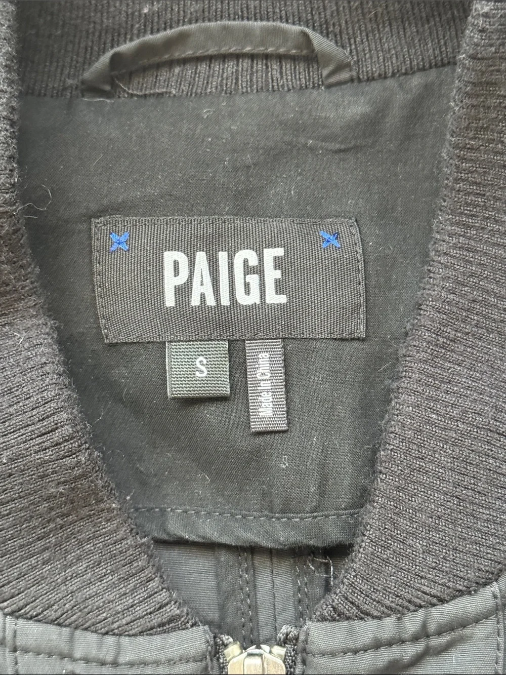 Paige Bomber Jacket Black Men’s Small Full Zip Lightweight Zippered Pockets